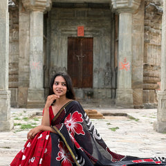 Printed Cotton MulMul Saree with Zari Border