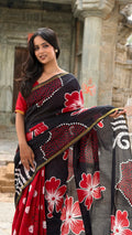 Printed Cotton MulMul Saree with Zari Border