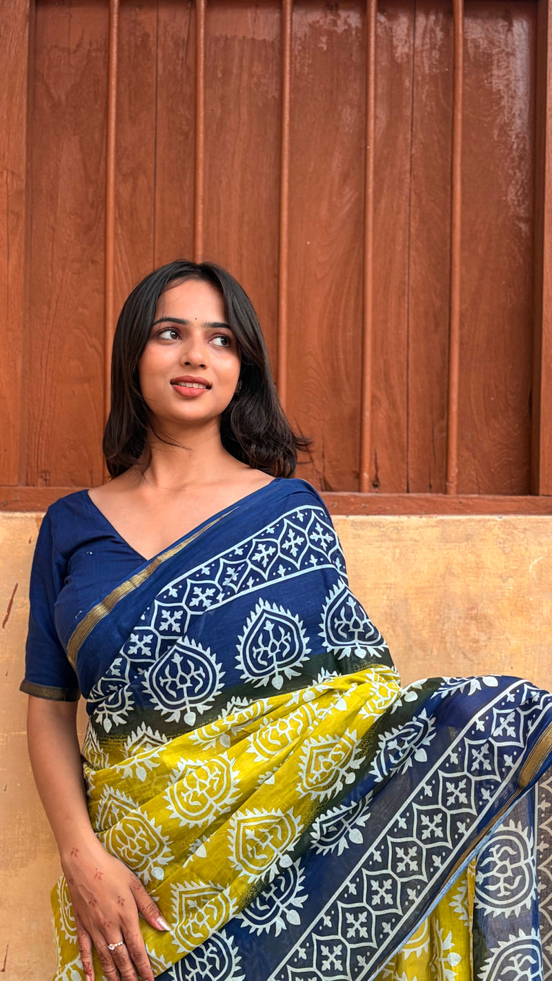 Cotton MulMul Saree with Zari Border