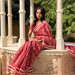 Cotton MulMul Saree with Zari Border