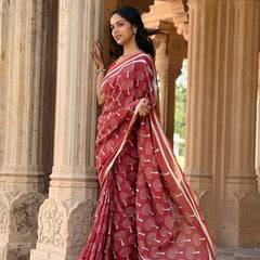 Cotton MulMul Saree with Zari Border