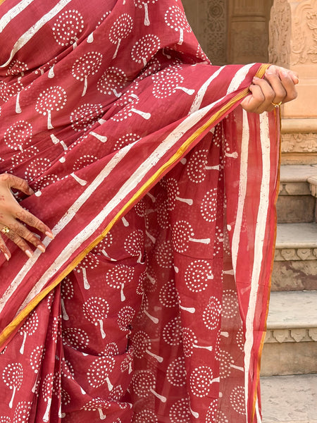 Cotton MulMul Saree with Zari Border