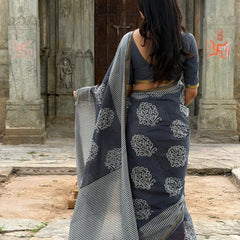 Print Cotton MulMul Saree with Zari Border