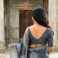 Print Cotton MulMul Saree with Zari Border