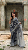 Print Cotton MulMul Saree with Zari Border