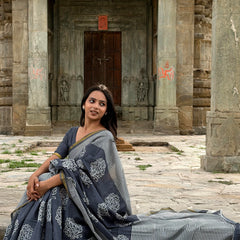 Print Cotton MulMul Saree with Zari Border