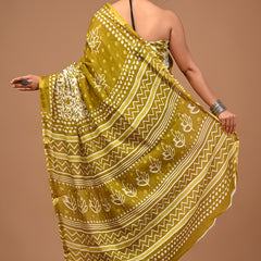 Lovwear Myra Cotton MulMul Saree with Elegant Zari Border - Front View