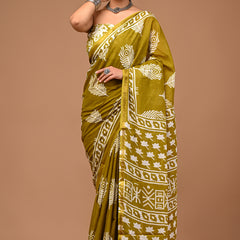 Lovwear Avni Pure Cotton MulMul Saree with Rich Zari Border - Pallu & Border Detail View
