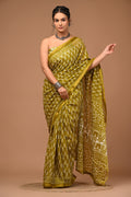 Lovwear Kiara Premium Hand Block Print Cotton MulMul Saree with Zari Border