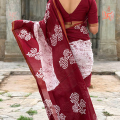 Cotton MulMul Saree with Zari Border