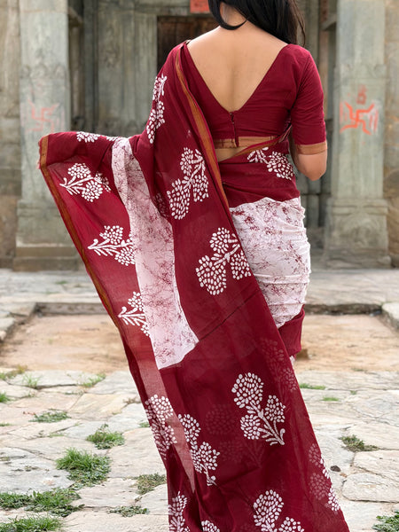 Cotton MulMul Saree with Zari Border