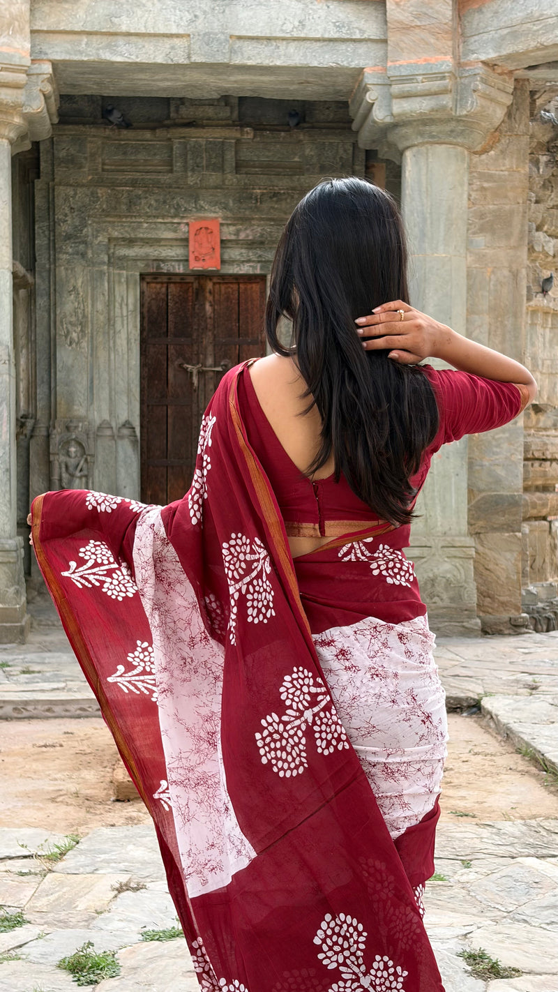 Cotton MulMul Saree with Zari Border