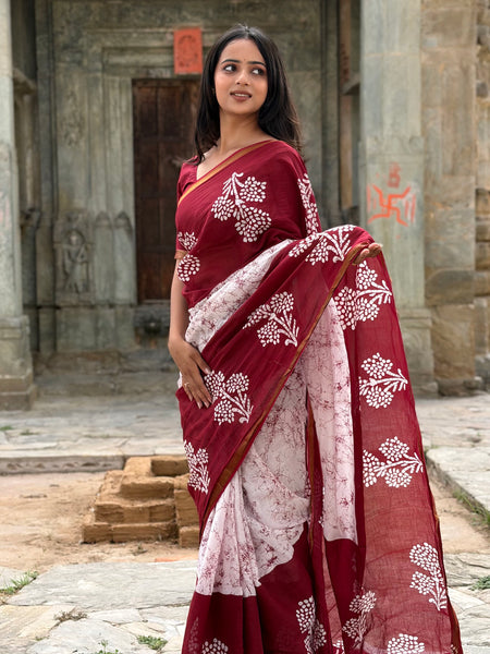 Cotton MulMul Saree with Zari Border