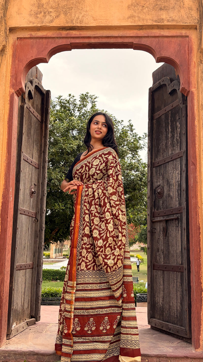 Cotton MulMul Saree with Zari Border