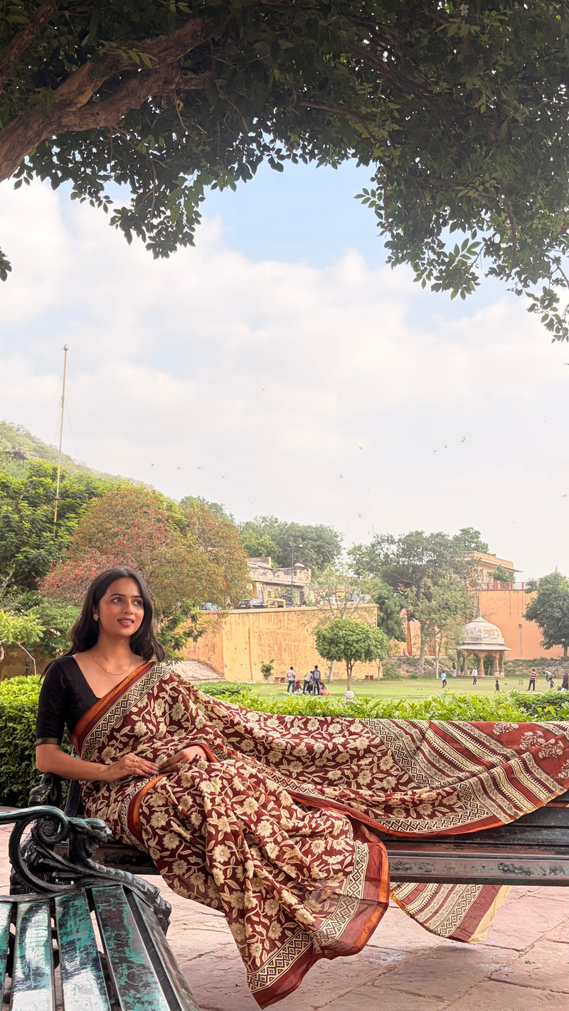 Cotton MulMul Saree with Zari Border