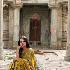 Print Cotton MulMul Saree with Zari Border