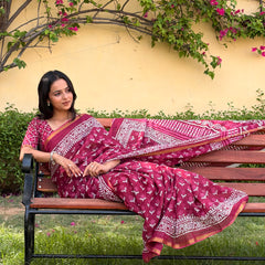 Cotton MulMul Saree with Zari Border