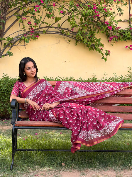 Cotton MulMul Saree with Zari Border