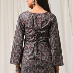 Women Orange Floral Printed Cotton Short Kurti - View 10